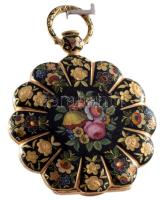 Női zsebóra. XIX. sz. közepe. 18K arany (Au) kézi zománcfestéssel. P. Aiguilles, jelzéssel, köves sz...