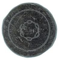 1848-1849. "3" Lánchíd ólom bárca (~30mm) T:VF peremhiba / Hungary 1848-1849. "3" Chain Bridge lead token (~30mm) C:VF