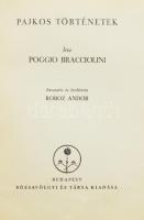 Bracciolini, Poggio: Pajkos történetek. + A szerelem játékai. A novella régi olasz mesterei. Bev. és ford.: Roboz Andor. [Egybekötve]. Magyar Elzevirek. Bp., [1936], Rózsavölgyi és Társa, 186+(1) p.; 217+(5) p. Erotikus illusztrációval díszített kartonált papírkötésben, sérült, hiányos gerinccel, foltos borítóval.