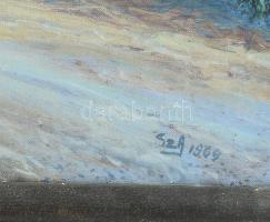 SzA jelzéssel: Zalalövői utca. Olaj, vászon. 50x60 cm. Fakeretben