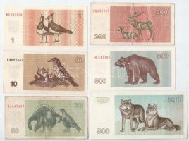 Litvánia 1992-1993. 1T - 500T (6xklf) T:UNC-VG
Lithuania 1992-1993. 1 Talonas - 500 Talonas (6xdiff...