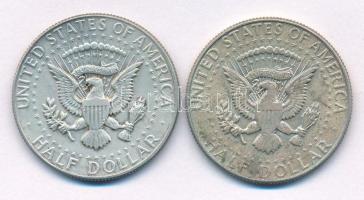 Amerikai Egyesült Államok 1964D-1968D 1/2$ Ag "Kennedy" (2xklf) T:XF USA 1964D-1968D 1/2 D...