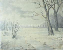 Bencsik István (XX. sz. eleje): Részlet a zétényi erdőből, 1914. Olaj, karton, jelzett, apró felületi sérülésekkel, 36×45 cm