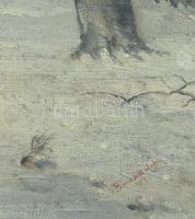 Bencsik István (XX. sz. eleje): Részlet a zétényi erdőből, 1914. Olaj, karton, jelzett, apró felület...