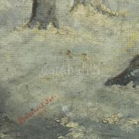 Bencsik István (XX. sz. eleje): Részlet az erdőből (Zétény), 1914. Olaj, karton, jelzett, apró felül...