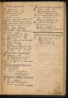 cca 1880-1900 Orvosi, gyógyszerészeti témájú jegyzetek, kb. 50-60 kézzel beírt oldal + néhány gyógys...