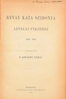Komáromy András Révai Kata Szidónia levelei férjéhez, 1656-1702 Bp., 1888. Athenaeum. 88p. Félvászon kötésben