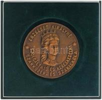 DN "Erzsébet királyné Szolgáltató és Kereskedelmi Szakközép- és Szakiskola" egyoldalas, öntött bronz emlékplakett, hátoldalán gravírozással, nem hozzá való tokban () T:AU