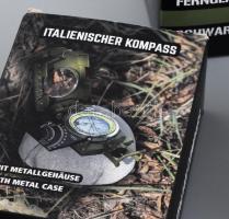 Mil-Tec katonai replika távcső, iránytű és elemlámpa, mind eredeti dobozában + multifunkciós eszköz ...