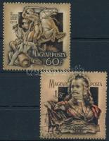 1953 II. Rákóczi Ferenc 2 bélyeg számvízjellel (1Ft hiányzó fogak / missing perfs)