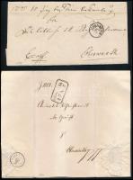 1856-1860 2 db ex offo levél teljes tartalommal, "ÖDENBURG" - "OBERWARTH"