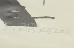 Sinkovics Ede (1971-): "Sárga a parlagon". Szitanyomat, vegyes technika, papír, jelzett, s...