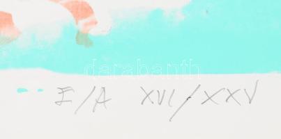 Sinkovics Ede (1971-): "Reggeli a lazában", 2007. Szitanyomat, vegyes technika, papír, jel...