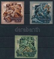 1953 II. Rákóczi Ferenc 3 bélyeg számvízjellel