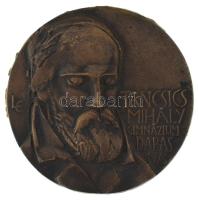 Ligeti Erika (1934-2004) 1976. "Táncsics Mihály Gimnázium Dabas" egyoldalas, öntött bronz emlékplakett (96mm) T:AU