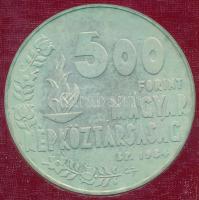 1984. 500Ft Ag "Nyári Olimpiai Játékok - Los Angeles" eredeti műbőr tokban, tanúsítvánnyal T:BU patina Adamo EM79