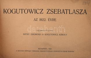 1921 Kogutowicz zsebatlasza az 1922. évre, szerk.: Bátky Zsigmond és Kogutowicz Károly, kiadja: Magy...
