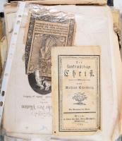 Könyvrestaurátoroknak való tétel könyv címlapok, lapok, töredékek stb az 1700-as évektől egy mappában