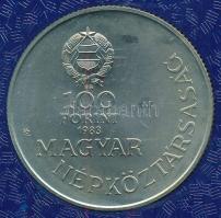 1983. 100Ft Cu-Ni-Zn "Széchenyi István" eredeti műbőr tokban, tanúsítvánnyal T:BU Adamo EM74