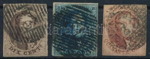 Belgium 1851/1854 Forgalmi sor Mi 3-5 (Mi EUR 139.-)