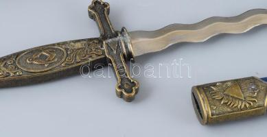 Denix szabadkőműves dísztőr replika fegyver, hüvelyében, dobozában, h: 40 cm