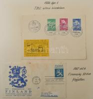 Nagy FDC tétel 2 db albumban, főleg brit első napi küldemények, kevés magyar