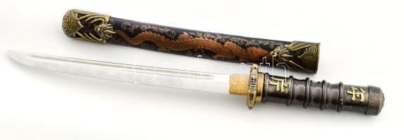 Denix japán vakizasi kard igényes replika, hüvelyében, dobozban, h: 48 cm