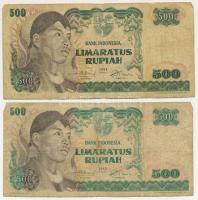 Indonézia 1968. 500R (2x: színváltozatok?) T:F,VG Indonesia 1968. 500 Rupiah (2x: color variants?) C:F,VG Krause P#109