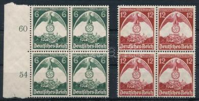 Deutsches Reich 1935 Náci Párt sor négyestömbökben Mi 586-587 (Mi EUR 100.-)