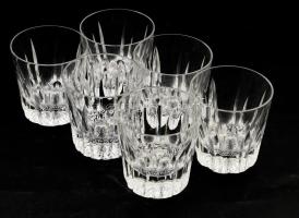 Kristály whiskey pohár garnitúra, 6 darab, m: 8,5 cm