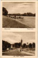 1931 Rácalmás, Duna részlet, római katolikus templom. Reményi Ödön kiadása (EK)