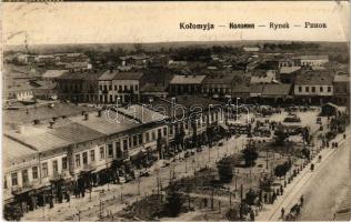 1915 Kolomyia, Kolomea, Kolomyja; Rynek / market square, shops (EB)
