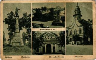 Ráckeve, Árpád szobor, Hősök szobra és tere, Kir. uradalmi kastély, Városháza (EB)