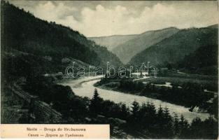 Skole, Droga do Hrebenowa / road to Hrebeniv, railway line. Fot. Prof. K. Eljasz