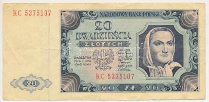 Lengyelország 1948. 20Zl "KC 5375107" T:F Poland 1948. 20 Złotych "KC 5375107" C:F