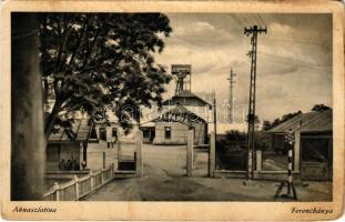 1940 Aknaszlatina, Akna Slatina, Slatinské Doly, Szolotvino, Solotvyno (Máramaros); Ferenc bánya bejárata, Jó szerencsét! Knoll foto kiadása / mine entrance (gyűrődések / creases)