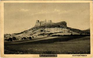 1942 Boldogkőváralja, Bodókő (Boldogkő) vára, 'Nem Nem Soha!' felirat a domboldalon. Hangya kiadása (EB)