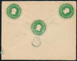 1947 Ajánlott levél Budapestről Újpestre 2Ft portóval, hátoldalon 3 db levélzáróval