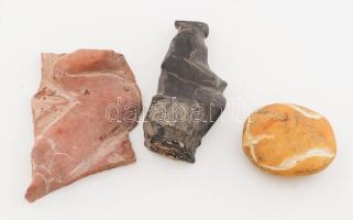 Nagy Sándor (1923-2017): 3 darab nőalak. Faragott és vésett kő, jelzés nélkül, m: 8 cm alatt