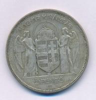 1930. 5P Ag "Horthy jobbra" T:F, patina
Adamo P8
