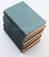 [Curtius, Ernst (1814-1897)] Curtius Ernő: A görögök története I-IV, VI. köt. A Magyar Tudományos Akadémia megbízásából, a negyedik javított kiadás után fordította Fröhlich Róbert (I-III. kötet), Szilasi Mór (IV. kötet), és Komáromy Lajos (VI. kötet). Bp., 1875-1880, MTA, 2+ IV+391 p.; 4+471 p.;4+460 p.;4+625 p.; 6+532 p. Első magyar nyelvű kiadás! Báró Dirsztay Béla (1861-1921) zsidó származású nagykereskedő, műgyűjtő ex libris-szeivel. Kiadói aranyozott egészvászon-kötés, kopott borítóval.