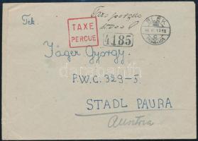 1946 (7. díjszabás) Ausztriába küldött levél 15.000P készpénzes bérmentesítéssel "ELEK"