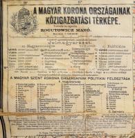 1890 Kogutowicz Manó, A Magyar Korona Országainak közigazgatási térképe. Bp., Magyar Földrajzi Intéz...