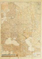1942 Európai Oroszország térképe, 1:5.000.000, kiadja a M. Kir. Honvéd Térképészeti Intézet, kisebb sérülésekkel, 92x64 cm