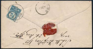 1872 5kr díjjegyes levelezőlap látványosan elfogazott Réznyomat 10kr (bontásnál eltépve / torn apart...