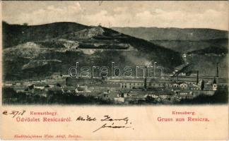 1902 Resicabánya, Resica, Resicza, Resita; Kereszthegy, látkép, gyár. Weiss Adolf kiadása / Kreuzberg / general view, factory (EK)