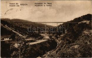 1921 Resicabánya, Resica, Resicza, Resita; Vedere, Aquadukt din Secul. Fratii Deutsch / Ansicht, Aquädukt in Szekul / vízvezeték, látkép / aqueduct, general view (EK)