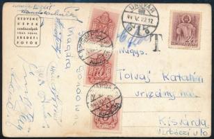 1944 Képeslap Ungvárról Kisvárdára 36f portóval