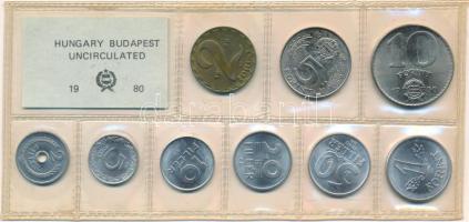1980. 2f-10Ft (9xklf) érmés forgalmi sor fóliatokban T:UNC Adamo FO13