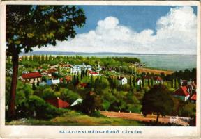 1937 Balatonalmádi-fürdő, látkép. Kálmán István kiadása + "III. Nemzetközi Sporthét a Balatonon" So. Stpl (felületi kopás / worn surface)